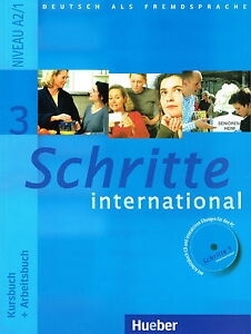 کتاب شریته آلمانی Schritte 3 NIVEAU A2/1 Kursbuch und Arbeitsbuch mit CD