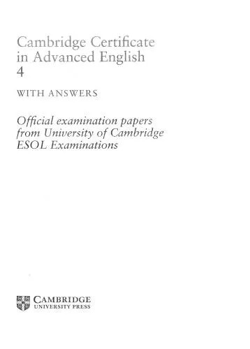 دانلود نسخه کامل کتاب Cambridge Certificate in Advanced English 4 for updated exam Self-study Pack