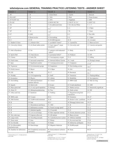 دانلود نسخه کامل کتاب IELTS General Training Module Practice Test Answers, Listening Part