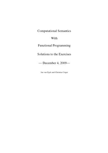 دانلود کتاب Solutions for Computational Semantics with Functional Programming