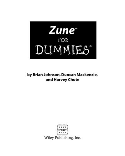 دانلود کتاب Zune For Dummies (For (Computer Tech))