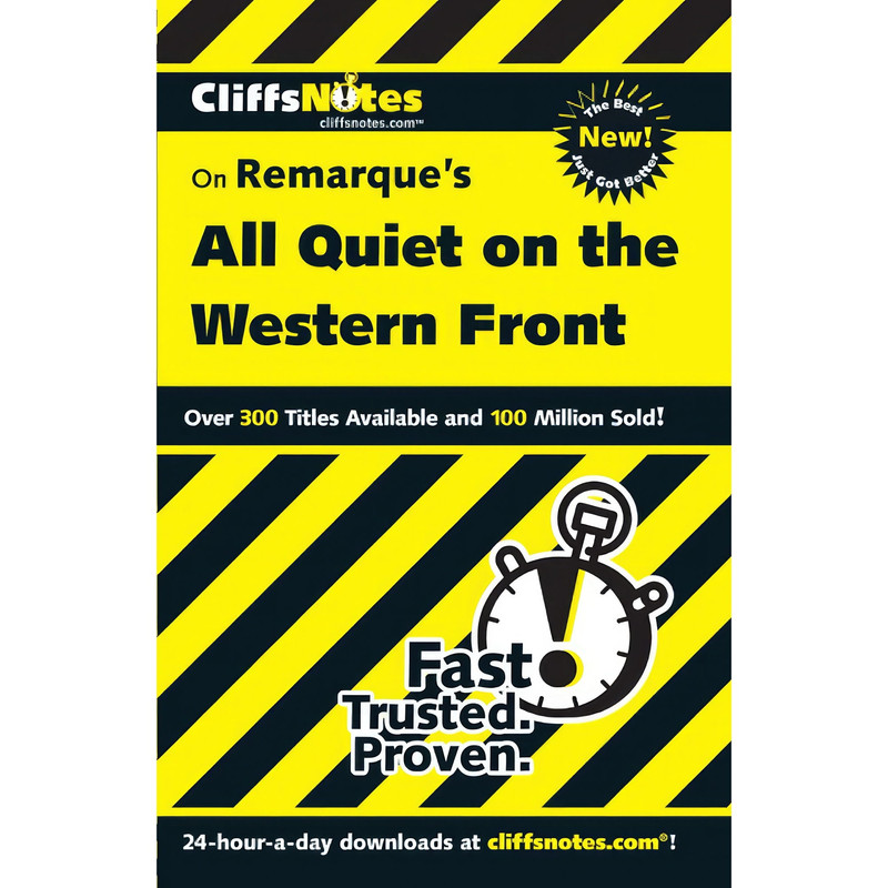 کتاب All Quiet on the Western Front اثر Erich Maria Remarque and Susan Van Kirk انتشارات CliffsNotes