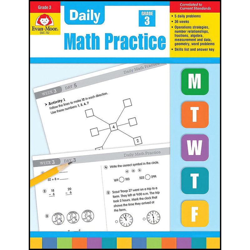 کتاب Evan-Moor Daily Math Practice, Grade 3 اثر Jo Ellen Moore انتشارات Evan-Moor Educational Publishers