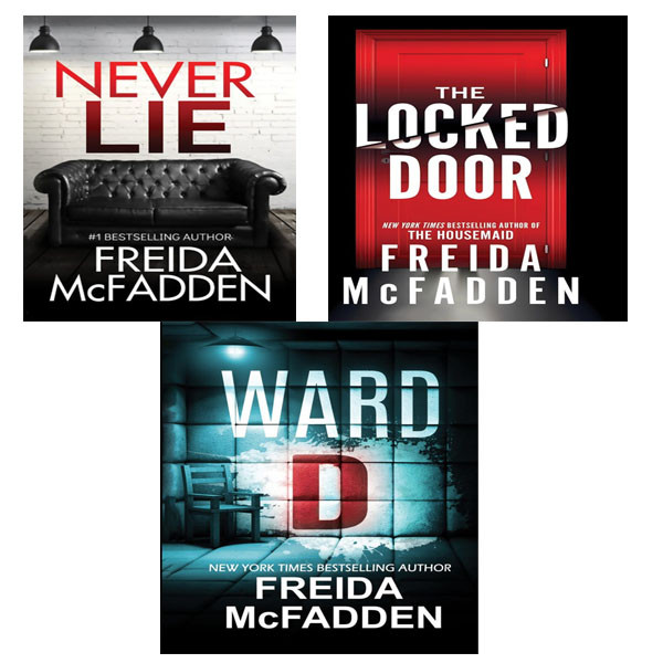 کتاب Never Lie و  Ward D و The Locked Door اثر Freida McFadden انتشارات آینده کتاب 3 جلدی