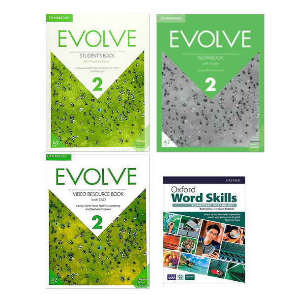 کتاب Evolve 2 و Oxford Word Skills Elementary 2nd اثر جمعی از نویسندگان انتشارات دانشگاه کمبریج 4 جلدی