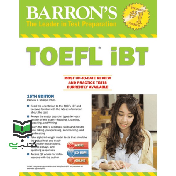 کتاب Barrons TOEFL iBT 15th+DVD