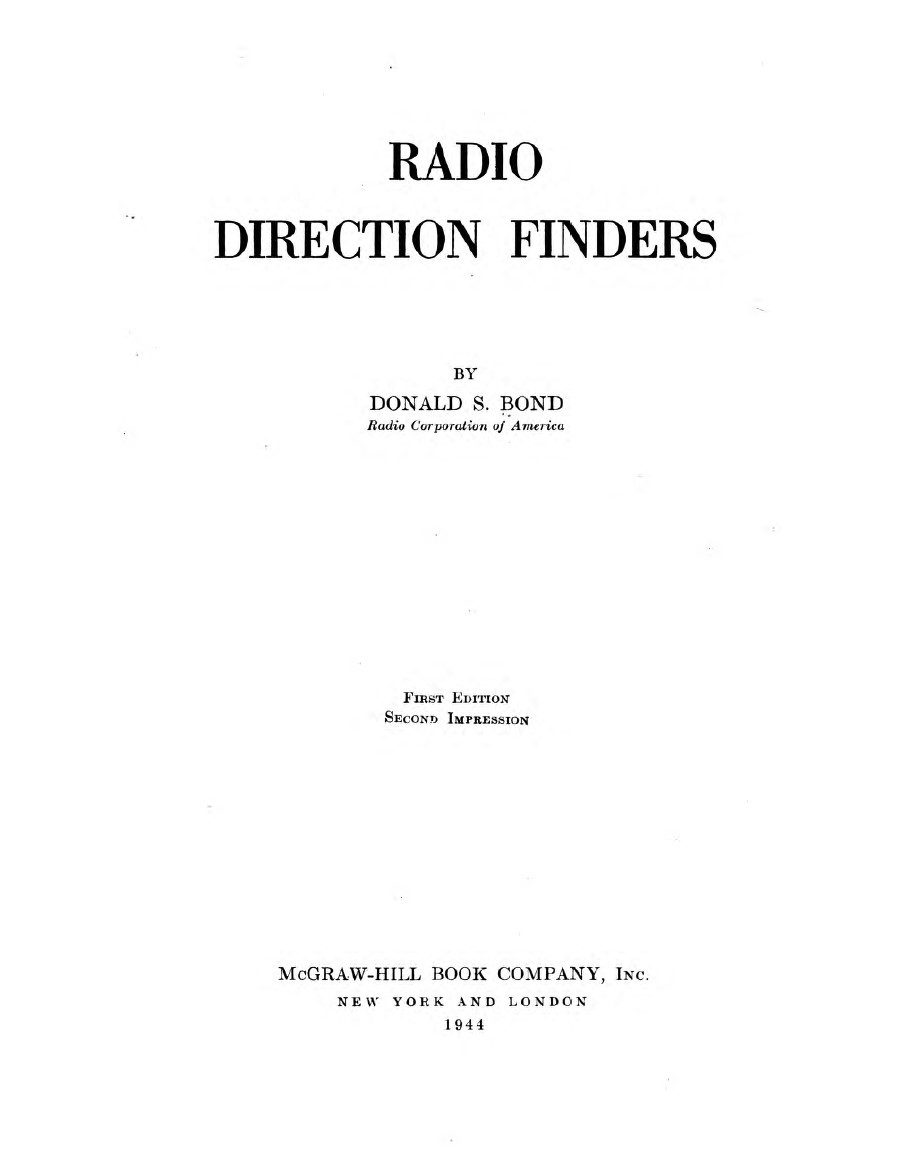 کتاب Radio Direction Finders-Radio Communication Series