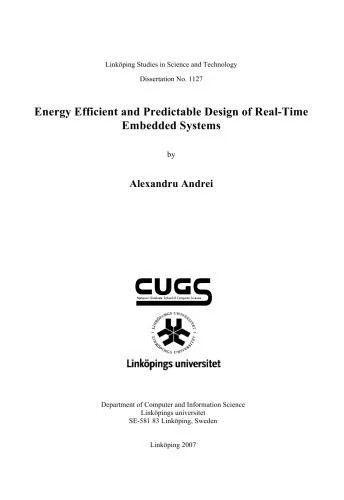 دانلود نسخه کامل کتاب Energy efficient and predictable design of real-time embedded systems