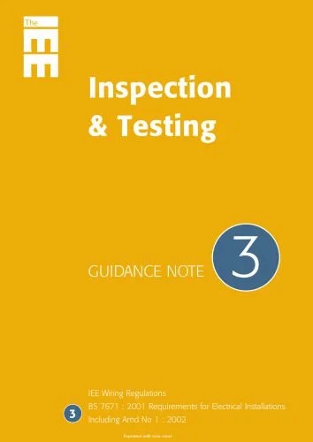 دانلود نسخه کامل کتاب Guidance Note 3: Inspection and Testing (Iee Guidence Notes)