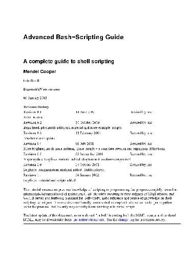 دانلود نسخه کامل کتاب Advanced Bash-Scripting Guide. A complete guide to shell scripting