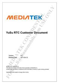 دانلود کتاب MT6573 YuSu RTC Customer Document – سند مشتری MT6573 YuSu RTC