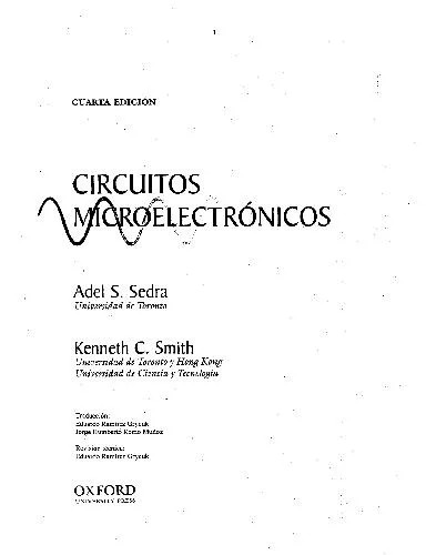 دانلود نسخه کامل کتاب Circuitos microelectrónicos 4a edición. Con CD-ROM incluido