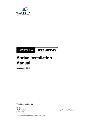 دانلود نسخه کامل کتاب Wärtsilä Switzerland Ltd. Wartsila RTA48 marine installation manual