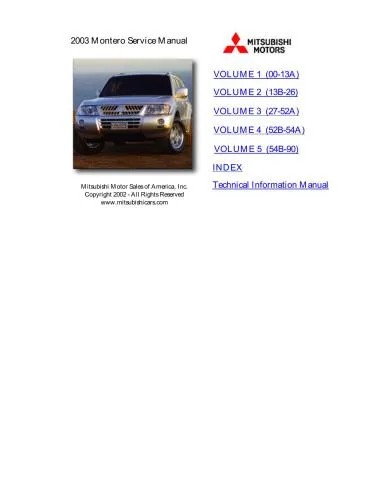 دانلود نسخه کامل کتاب Mitsubish Montero. Service Manual