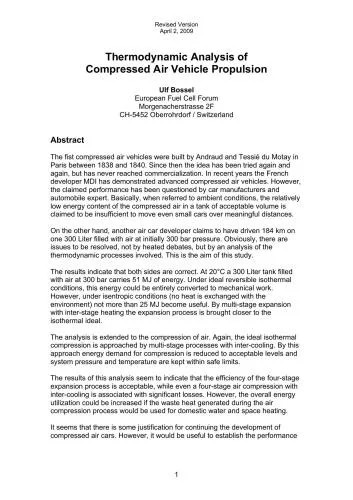 دانلود نسخه کامل کتاب Thermodynamic analysis of compressed air vehicle propulsion