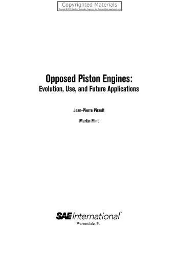 دانلود نسخه کامل کتاب Opposed Piston Engines – Evolution, Use, and Future Applications