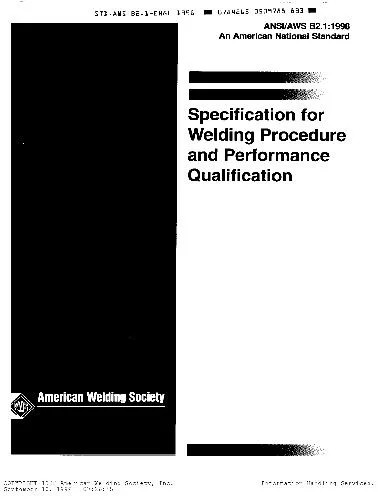 دانلود نسخه کامل کتاب Standard for Welding Procedure and Performance Qualification