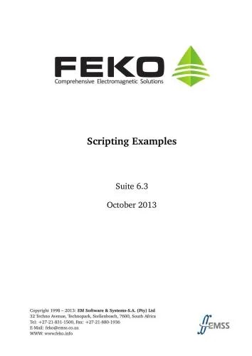 دانلود نسخه کامل کتاب FEKO. Script Examples