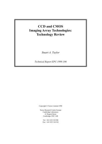 دانلود نسخه کامل کتاب CCD and CMOS Imaging Array Technologies