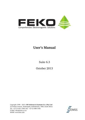 دانلود نسخه کامل کتاب FEKO. User’s Manual