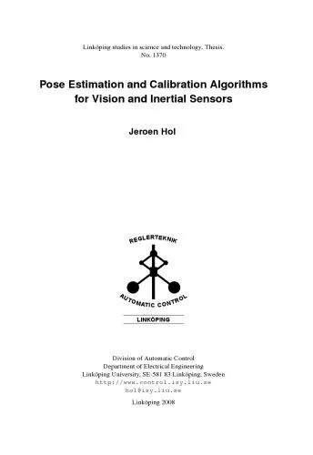 دانلود نسخه کامل کتاب Pose estimation and calibration algorithms for vision and inertial sensors
