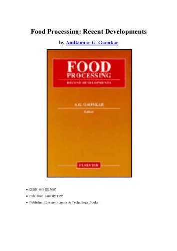 دانلود نسخه کامل کتاب Food Processing: Recent Developments