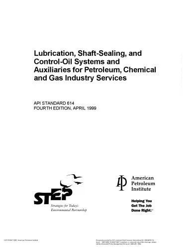 دانلود نسخه کامل کتاب Lubrication, Shaft-Sealing, and Control-Oil Systems and Auxiliaries for Petroleum, Chemical and Gas Industry Services