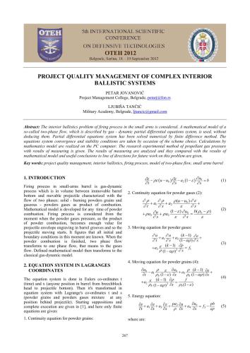 دانلود نسخه کامل کتاب Project quality management of complex interior ballistic systems