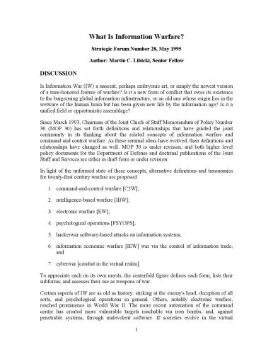 دانلود نسخه کامل کتاب What is Information Warfare?