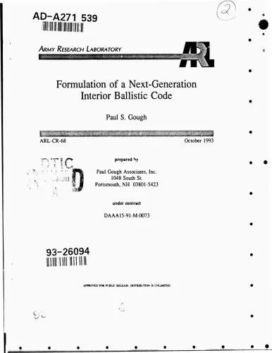 دانلود نسخه کامل کتاب Formulation of next-generation interior ballistic code