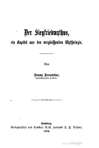 دانلود نسخه کامل کتاب Der Siegfriedmythus, ein Kapitel aus der vergleichenden Mythologie