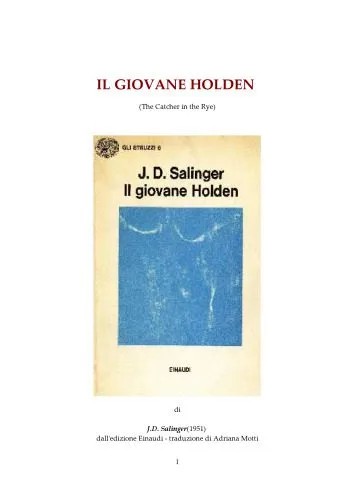 دانلود نسخه کامل کتاب Il Giovane Holden