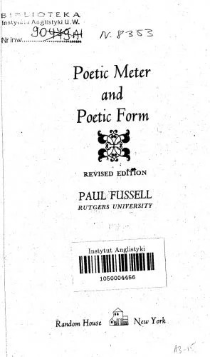 دانلود نسخه کامل کتاب Poetic Meter and Poetic Form