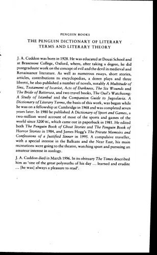 دانلود نسخه کامل کتاب Penguin Dictionary of Literary Terms and Literary Theory