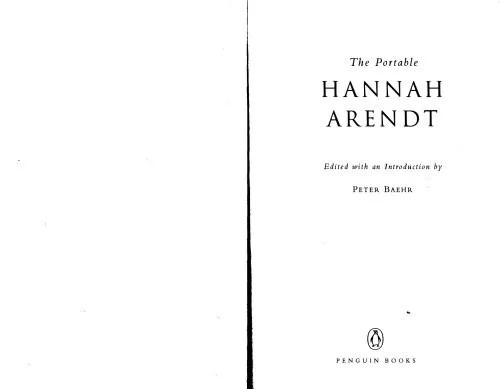 دانلود نسخه کامل کتاب The Portable Hannah Arendt (Penguin Classics)