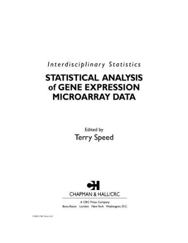 دانلود نسخه کامل کتاب Statistical analysis of gene expression microarray data