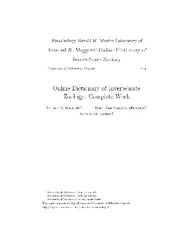 دانلود نسخه کامل کتاب Online Dictionary of Invertebrate Zoology: Complete Work