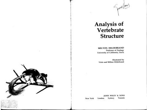 دانلود نسخه کامل کتاب Analysis of Vertebrate Structure