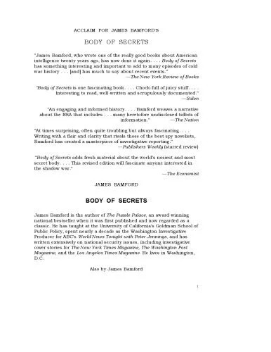 دانلود نسخه کامل کتاب Body of Secrets: Anatomy of the Ultra-Secret National Security Agency