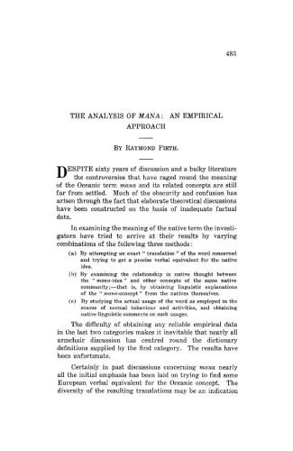 دانلود نسخه کامل کتاب The Analysis of Mana, an Empirical Approach