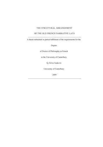 دانلود نسخه کامل کتاب The structual arrangement of the Old French narrative lays