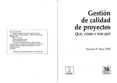 دانلود نسخه کامل کتاب Gestión de calidad de proyectos. Qué, cómo y por qué