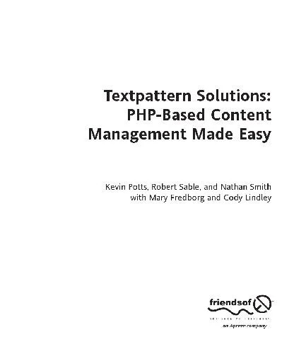 دانلود نسخه کامل کتاب TextPattern Solutions PHP-Based Content Management Made Easy