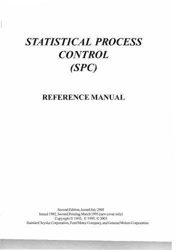 دانلود نسخه کامل کتاب Statistical Process Control, Reference Manual