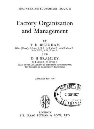 دانلود نسخه کامل کتاب Factory Organization and Management