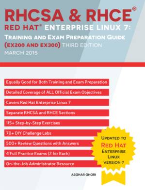 دانلود کتاب RHCSA & RHCE Red Hat enterprise Linux 7: training and exam preparation guide, exams EX200 and EX300 – RHCSA & RHCE Red Hat Enterprise Linux 7: آموزش و راهنمای آماده سازی امتحان، امتحانات EX200 و EX300
