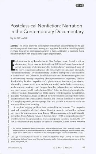 دانلود نسخه کامل کتاب Postclassical Nonfiction; Narration in the Contemporary Documentary