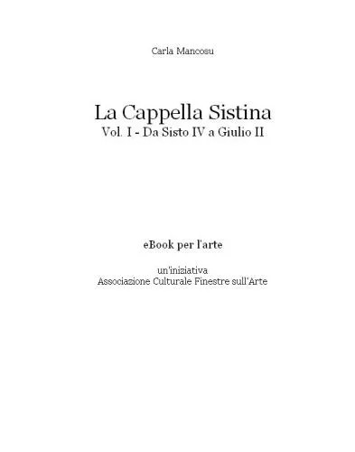 دانلود نسخه کامل کتاب La Cappella Sistina Vol. I