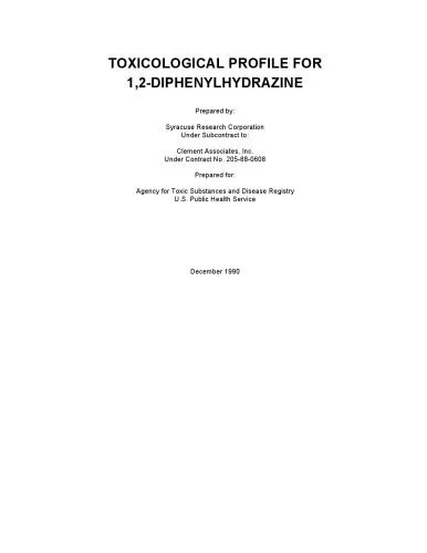 دانلود نسخه کامل کتاب Toxicological profiles – 1,2-diphenylhydrazine