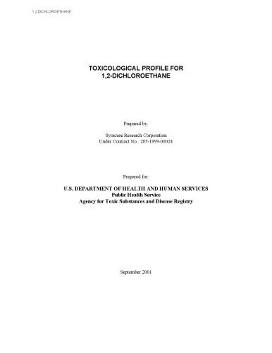 دانلود نسخه کامل کتاب Toxicological profiles – 1,2-dichloroethane